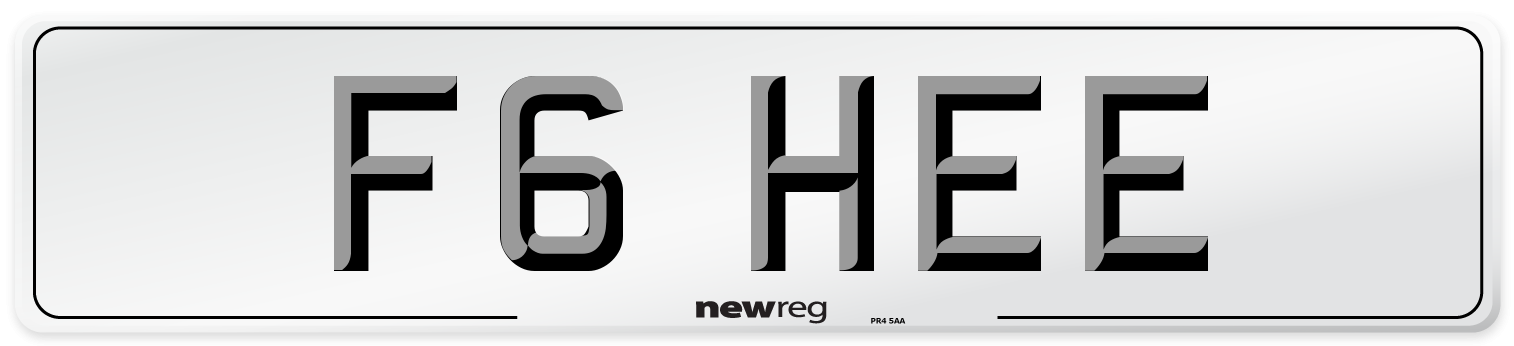 F6 HEE Number Plate from New Reg
